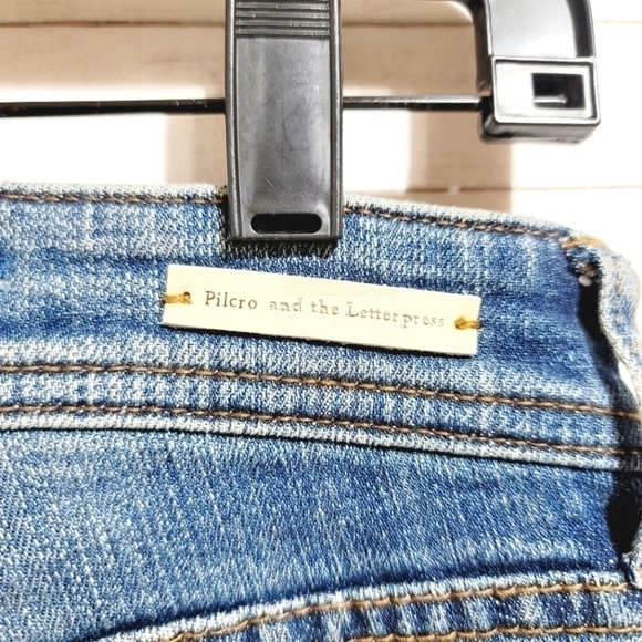 ANTHROPOLOGIE PILCRO & THE LETTERPRESS EMBROIDERED SLIM BOYFRIEND JEANS, SZ 25 - Picture 7 of 9